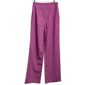 Kyo pink purple pin stripe high rise TALL trousers with pockets - women's 6